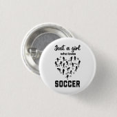 Silhouette Girls spielen Fußball Button (Vorne & Hinten)