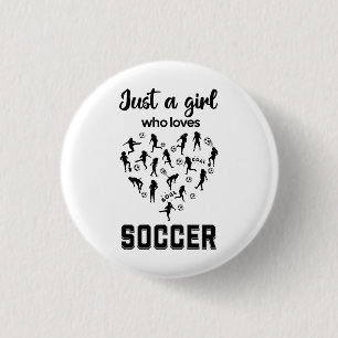 Silhouette Girls spielen Fußball Button