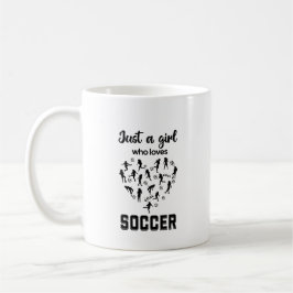 Silhouette Girls spielen Fußball Kaffeetasse