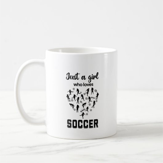 Silhouette Girls spielen Fußball Kaffeetasse (Links)