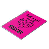 Silhouette Girls spielen Fußball Notizblock (Linke Seite)