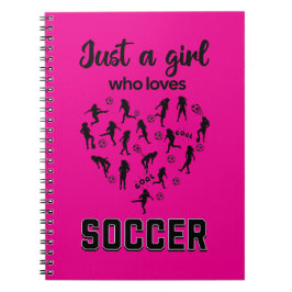 Silhouette Girls spielen Fußball Notizblock