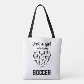 Silhouette Girls spielen Fußball Tasche (Rückseite)