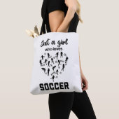 Silhouette Girls spielen Fußball Tasche (Von Nahem)
