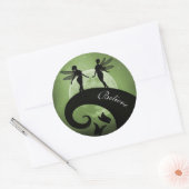 Silhouette glaubt Märchenschwestern Runder Aufkleber (Umschlag)