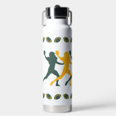 Silhouette Gold & Green Football Player Trinkflasche (Vorderseite)