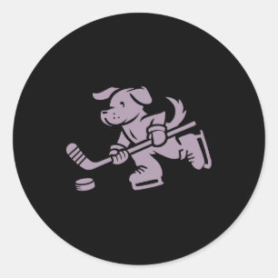 Silhouette Golden Retriever Labrador Hockey Runder Aufkleber