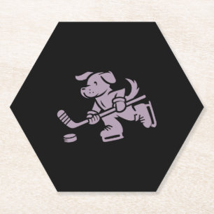 Silhouette Golden Retriever Labrador Hockey Untersetzer