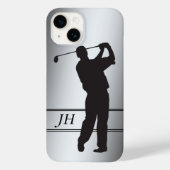 Silhouette Golfer Monogram Case-Mate iPhone Hülle (Rückseite)