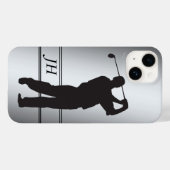 Silhouette Golfer Monogram Case-Mate iPhone Hülle (Rückseite (Horizontal))