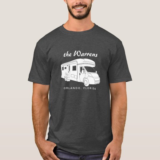 Silhouette-Grafik der Klassen-C Motorhome T-Shirt (Vorderseite)