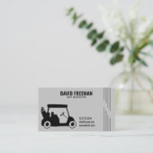 Silhouette Grau Golf Instructor Visitenkarte (Stehend Vorderseite)