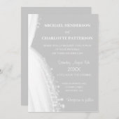 Silhouette Gray Wedding Einladung (Vorne/Hinten)