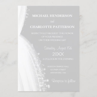 Silhouette Gray Wedding Einladung