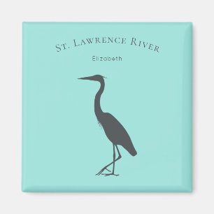 Silhouette Great Blue Heron stehend personalisiert Magnet