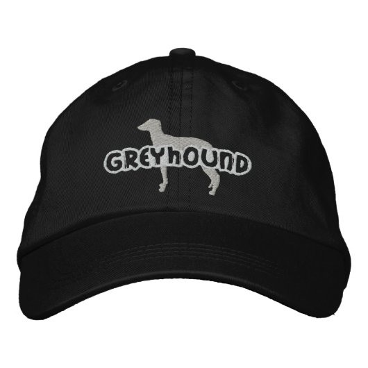 Silhouette Greyhound bestickter Hut (Vorderseite)