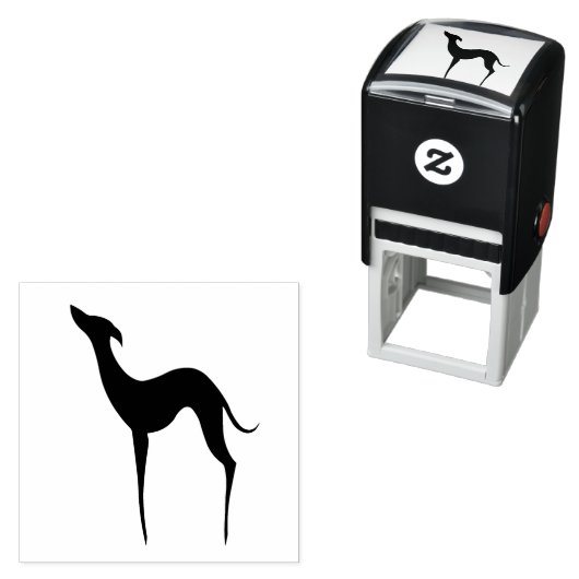 Silhouette Greyhound Whippet Dog Elegant Permastempel (Beispiel)