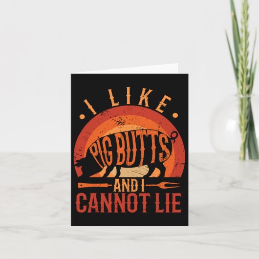 Silhouette Grillen Grill Ich mag Hintern und ich k Karte (Vorderseite)