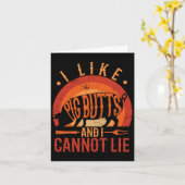 Silhouette Grillen Grill Ich mag Hintern und ich k Karte (Gelbe Blume)