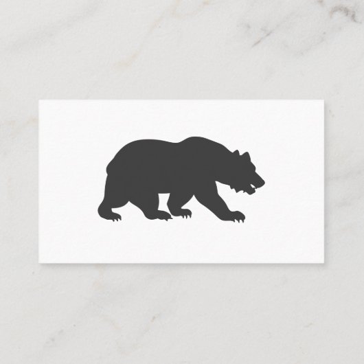 Silhouette Grizzly Bär-Choose background Visitenkarte (Rückseite)