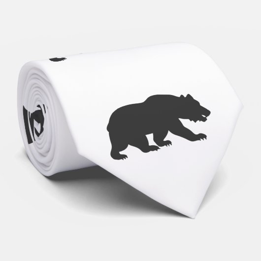 Silhouette Grizzlybisch Bär-Auswählen der Hintergr Krawatte (Gerollt)