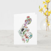 Silhouette Grußkarte Karte (Gelbe Blume)