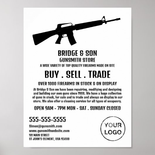Silhouette, Gunsmith, Werbung in Verkaufsräumen Poster (Vorne)