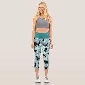 Silhouette Haifischwal Gefälle Sparkle Galax Capri Leggings (Vorderseite)