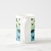 Silhouette Haifischwal Gefälle Sparkle Galax Porzellantasse (Rückseite)