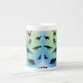 Silhouette Haifischwal Gefälle Sparkle Galax Porzellantasse (Vorderseite)
