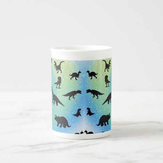 Silhouette Haifischwal Gefälle Sparkle Galax Porzellantasse (Vorderseite)