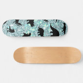 Silhouette Haifischwal Gefälle Sparkle Galax Skateboard (Horizontal)