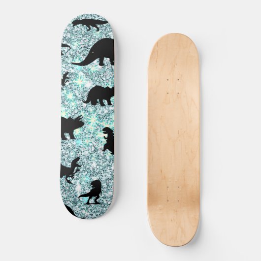 Silhouette Haifischwal Gefälle Sparkle Galax Skateboard (Vorderseite)