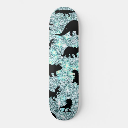 Silhouette Haifischwal Gefälle Sparkle Galax Skateboard (Vorderseite)