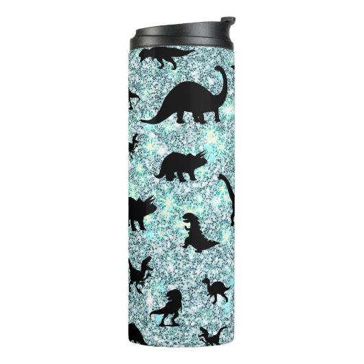 Silhouette Haifischwal Gefälle Sparkle Galax Thermosbecher (Nach links gedreht)