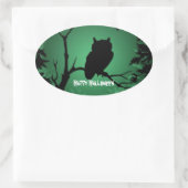 Silhouette Halloween Ovaler Aufkleber (Tasche)