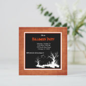 Silhouette Halloween-Party Einladung (Stehend Vorderseite)