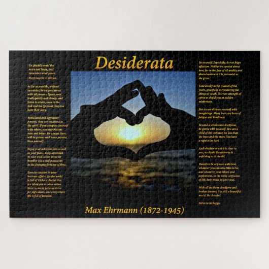 Silhouette Hand mit ihnen macht das Herz  Puzzle (Horizontal)