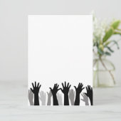 Silhouette, Handheben, Protest Ankündigung (Stehend Vorderseite)