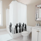 Silhouette, Handheben, Protest Duschvorhang (Beispiel)