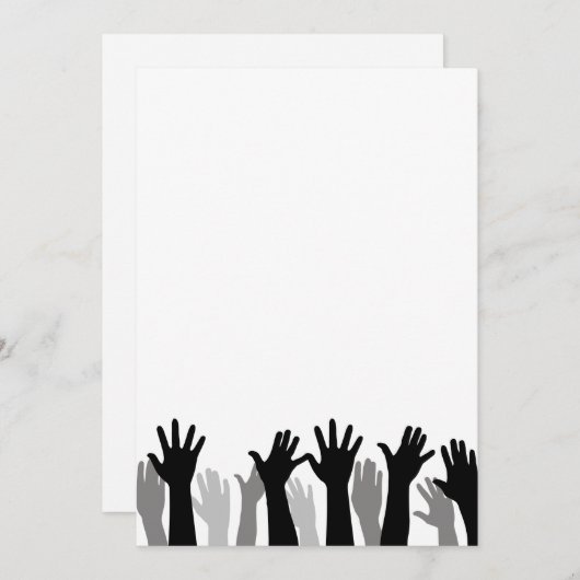 Silhouette, Handheben, Protest Feiertagskarte (Vorne/Hinten)