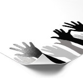 Silhouette, Handheben, Protest Fotodruck (Ecke)