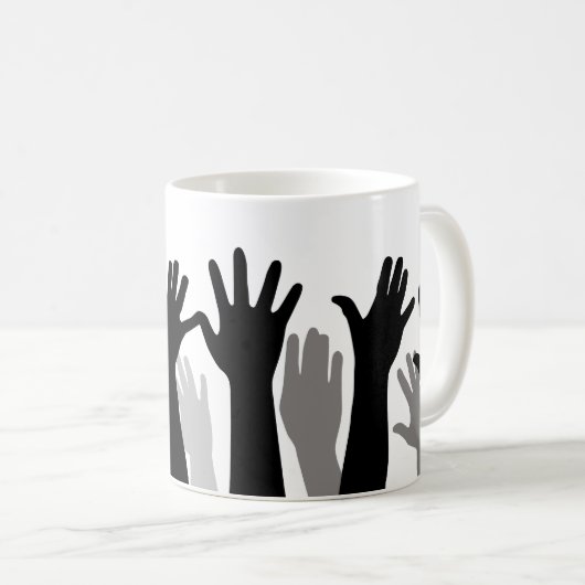 Silhouette, Handheben, Protest Kaffeetasse (VorderseiteRechts)