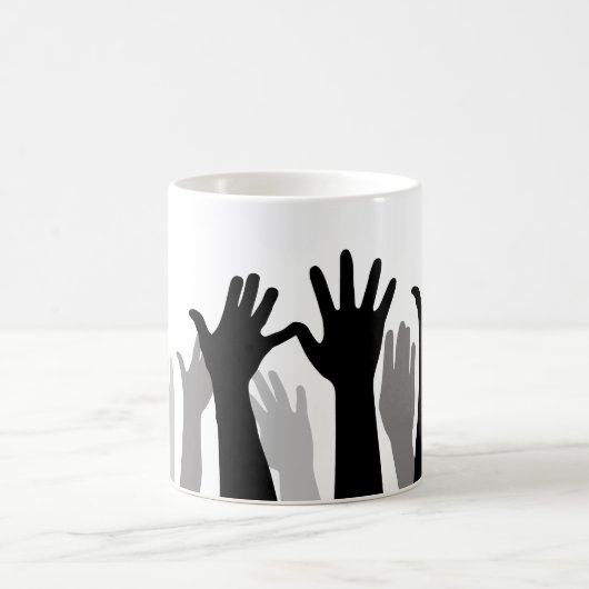 Silhouette, Handheben, Protest Kaffeetasse (Mittel)