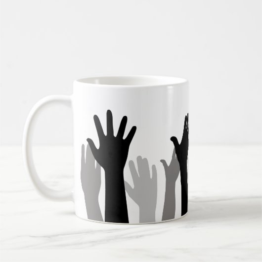 Silhouette, Handheben, Protest Kaffeetasse (Links)