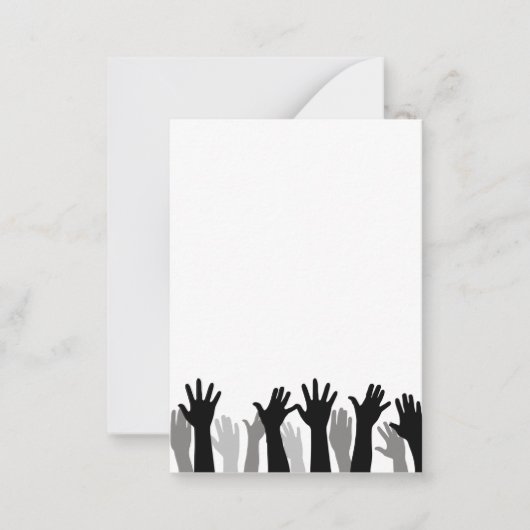 Silhouette, Handheben, Protest Mitteilungskarte (Vorderseite)