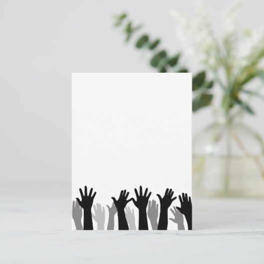 Silhouette, Handheben, Protest Postkarte (Stehend Vorderseite)