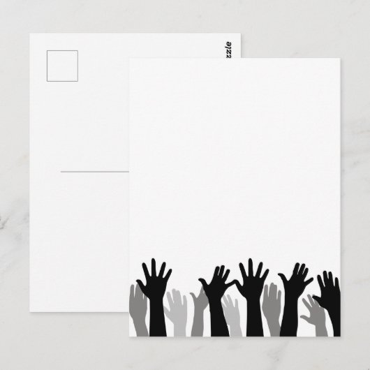 Silhouette, Handheben, Protest Postkarte (Vorne/Hinten)