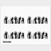 Silhouette, Handheben, Protest Rechteckiger Aufkleber (Blatt)