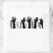 Silhouette, Handheben, Protest Rechteckiger Aufkleber (Tasche)
